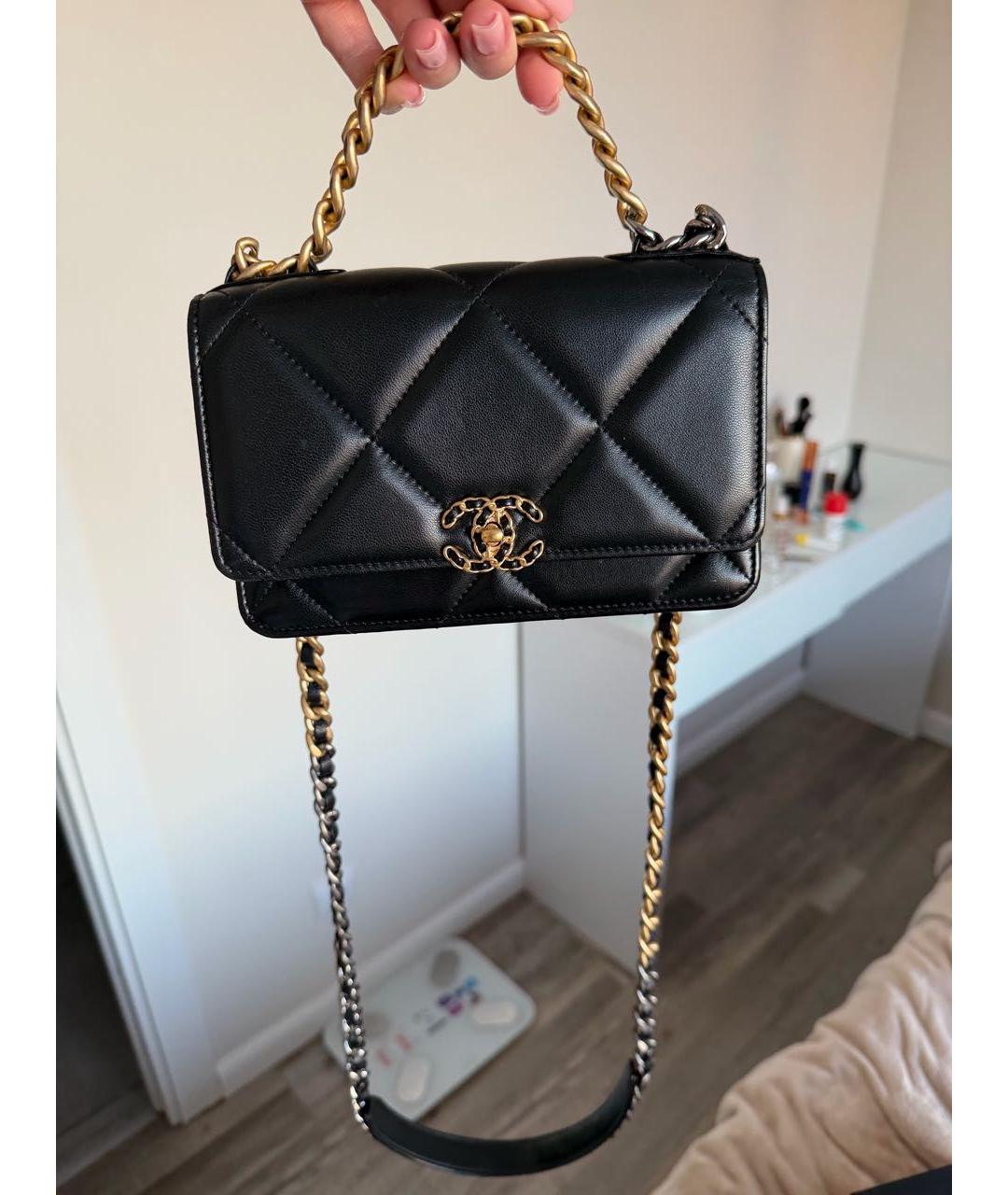 CHANEL Черная кожаная сумка через плечо, фото 2