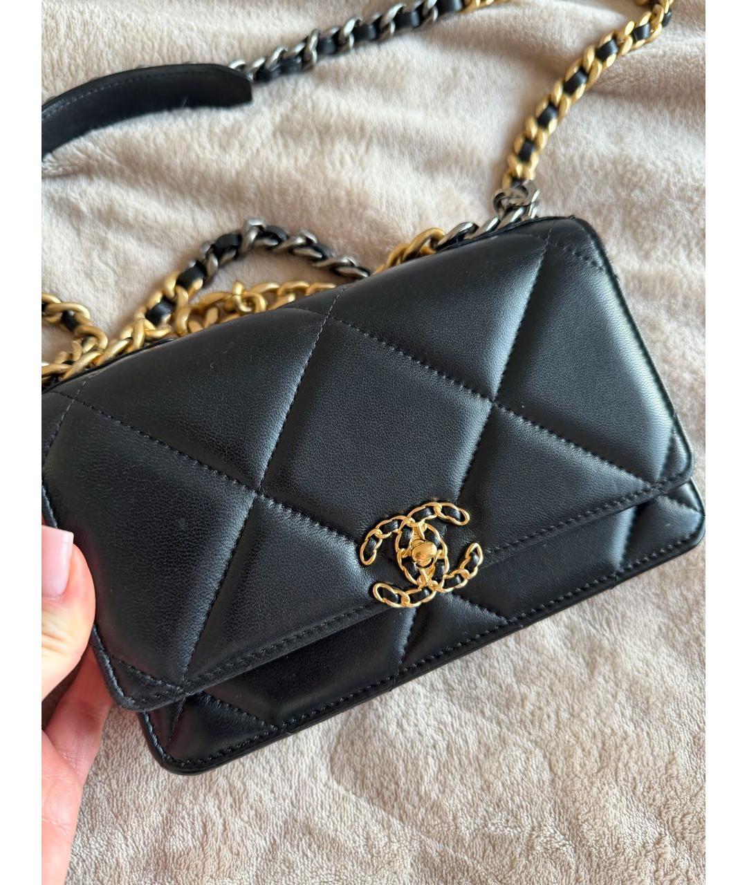 CHANEL Черная кожаная сумка через плечо, фото 8