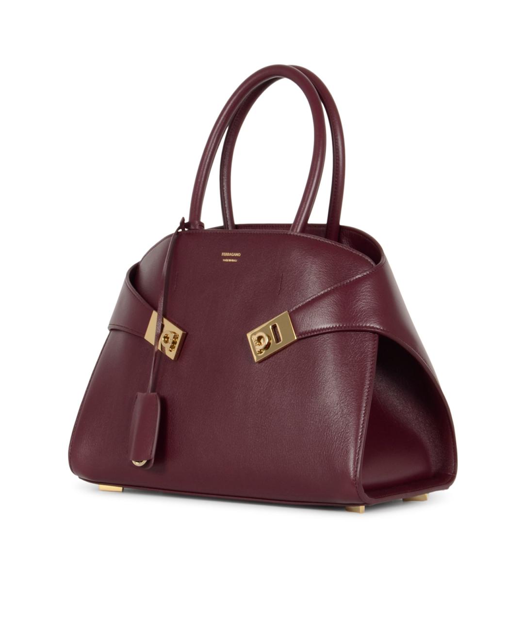 FERRAGAMO Фиолетовая кожаная сумка тоут, фото 2