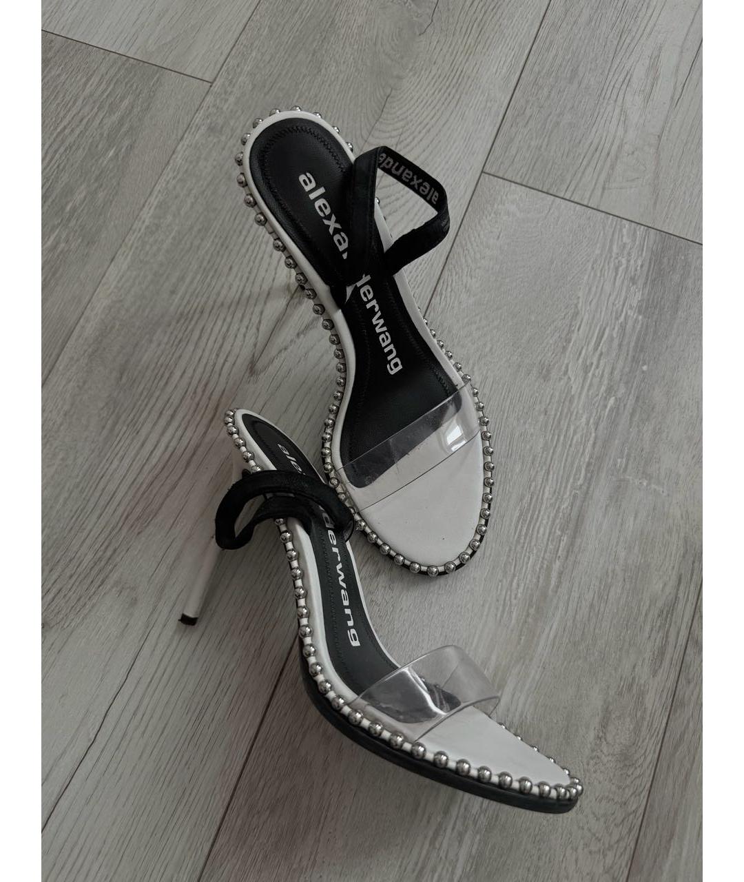 ALEXANDER WANG Белые кожаные босоножки, фото 4