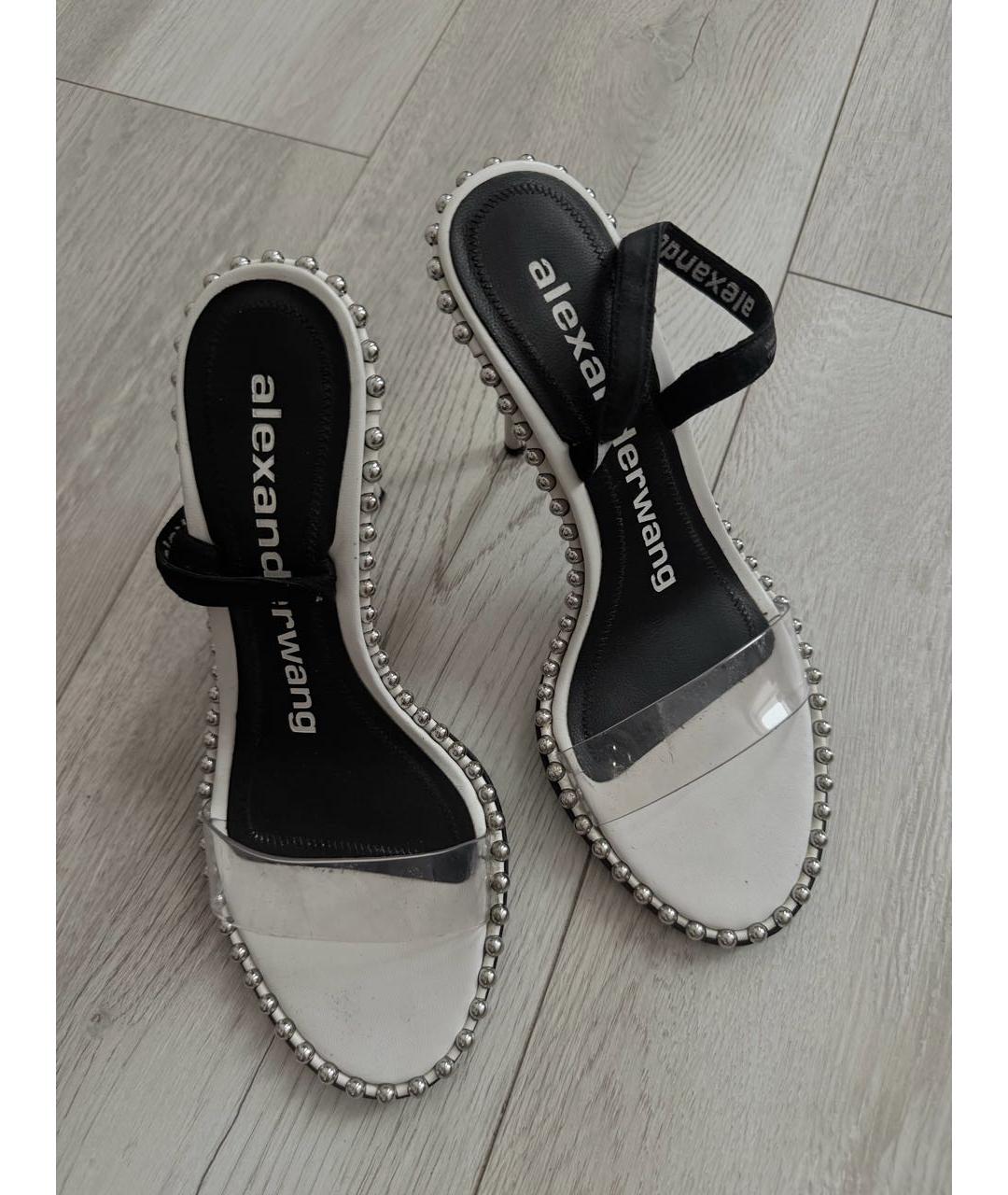 ALEXANDER WANG Белые кожаные босоножки, фото 2