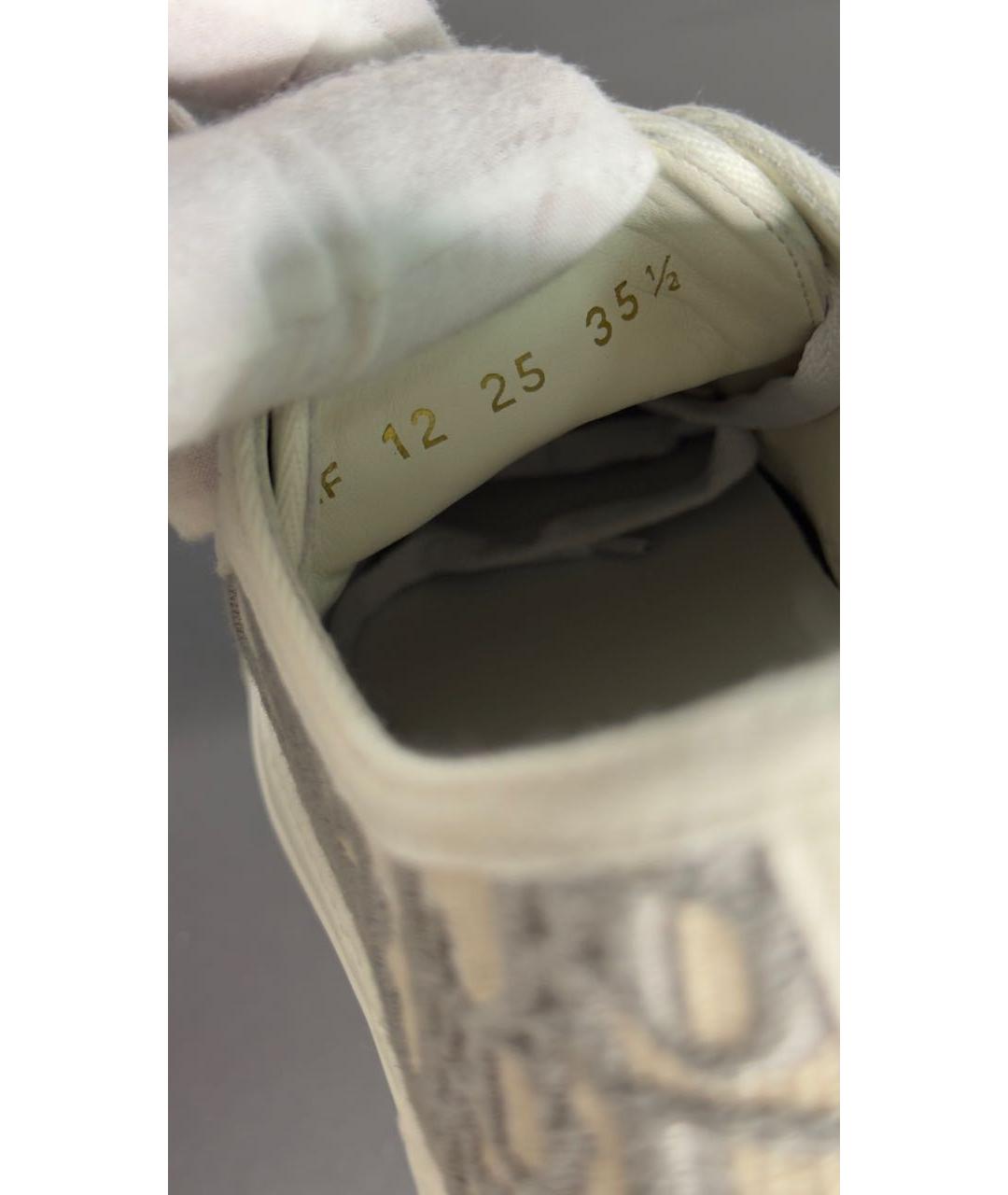 CHRISTIAN DIOR Бежевые текстильные кроссовки, фото 8