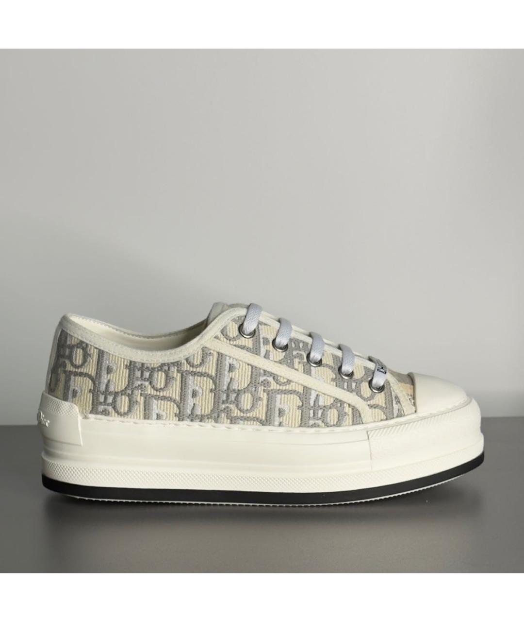 CHRISTIAN DIOR Бежевые текстильные кроссовки, фото 9