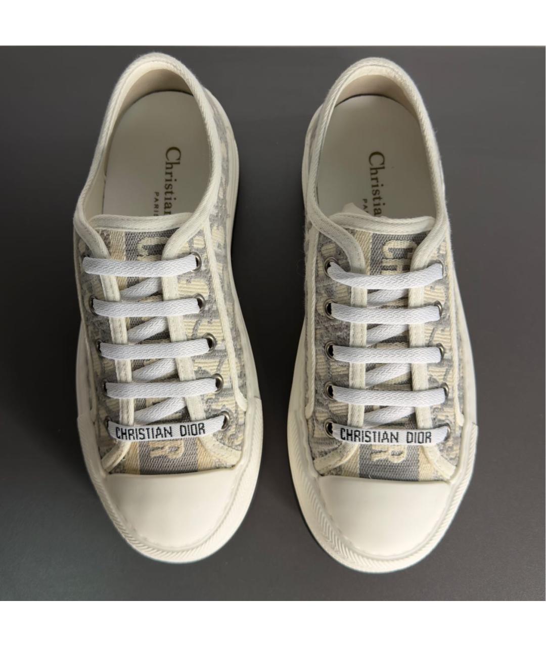 CHRISTIAN DIOR Бежевые текстильные кроссовки, фото 2