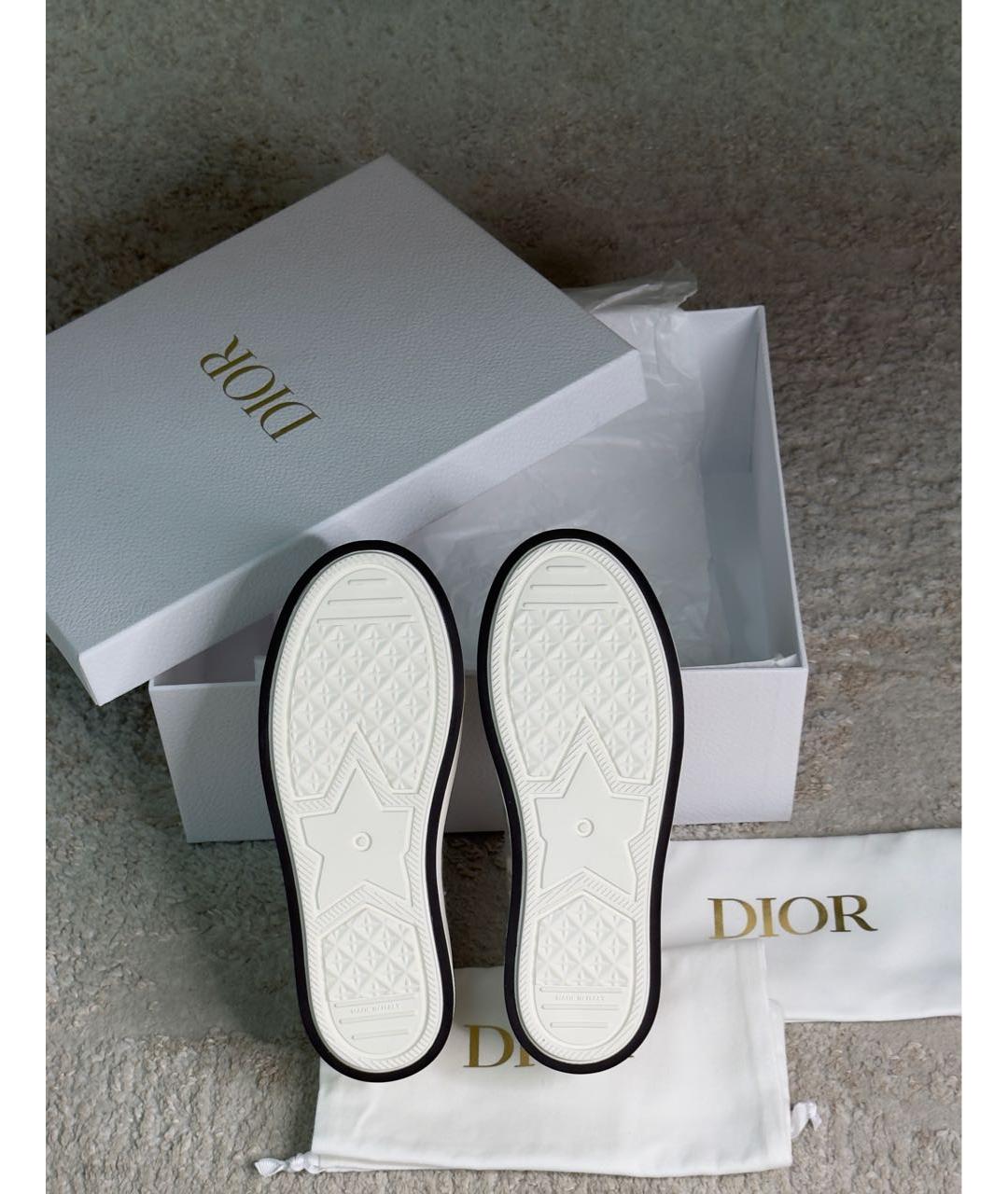 CHRISTIAN DIOR Бежевые текстильные кроссовки, фото 5