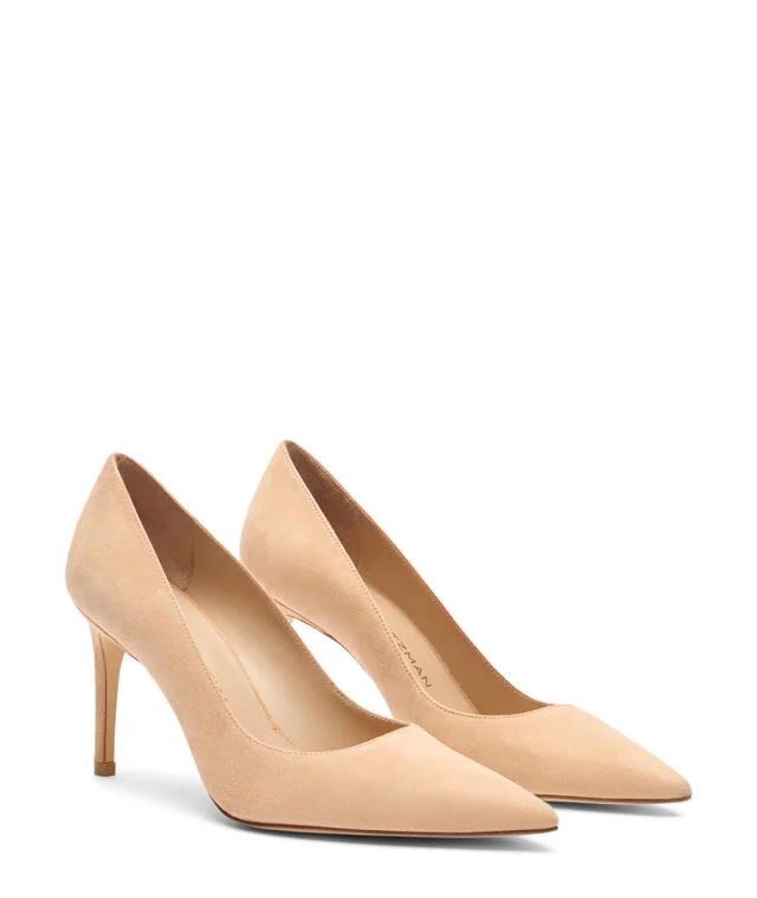 STUART WEITZMAN Бежевые замшевые туфли, фото 2