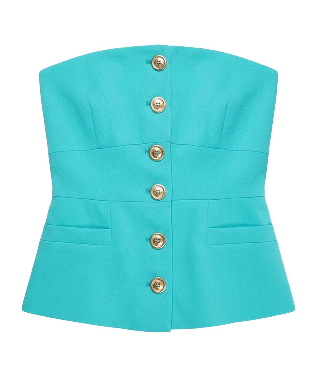 PINKO Бирюзовый вискозный корсет, фото 1