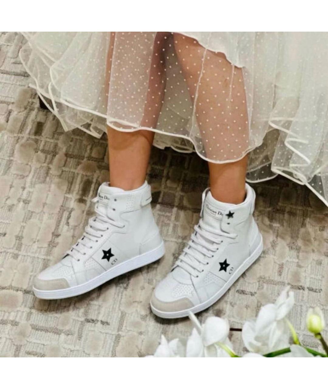 CHRISTIAN DIOR Белые кожаные кроссовки, фото 5