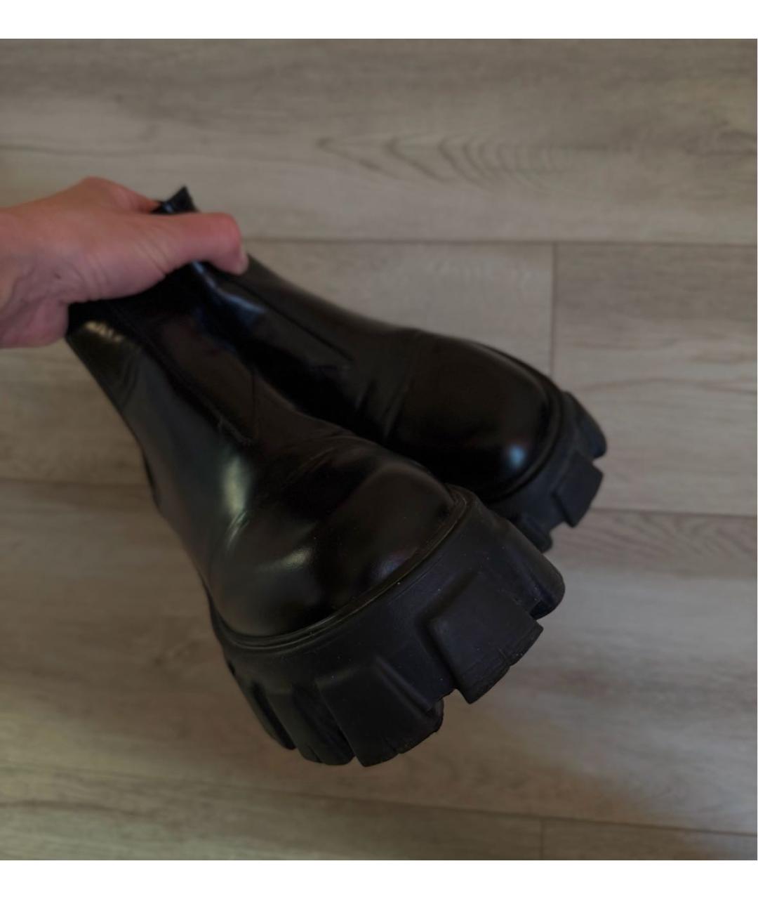 PRADA Черные кожаные полусапоги, фото 2