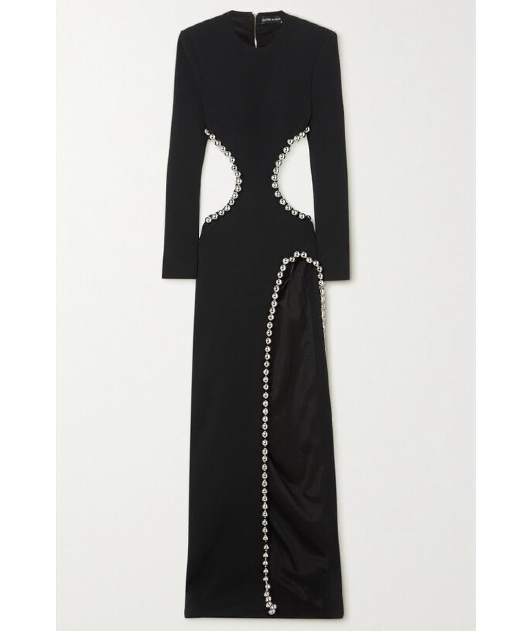 DAVID KOMA Черное вискозное коктейльное платье, фото 10