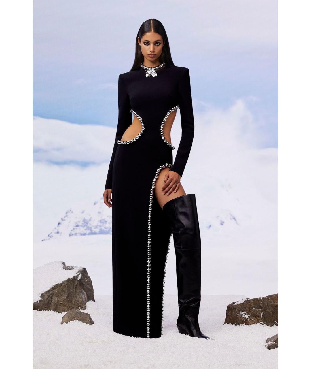 DAVID KOMA Черное вискозное коктейльное платье, фото 7