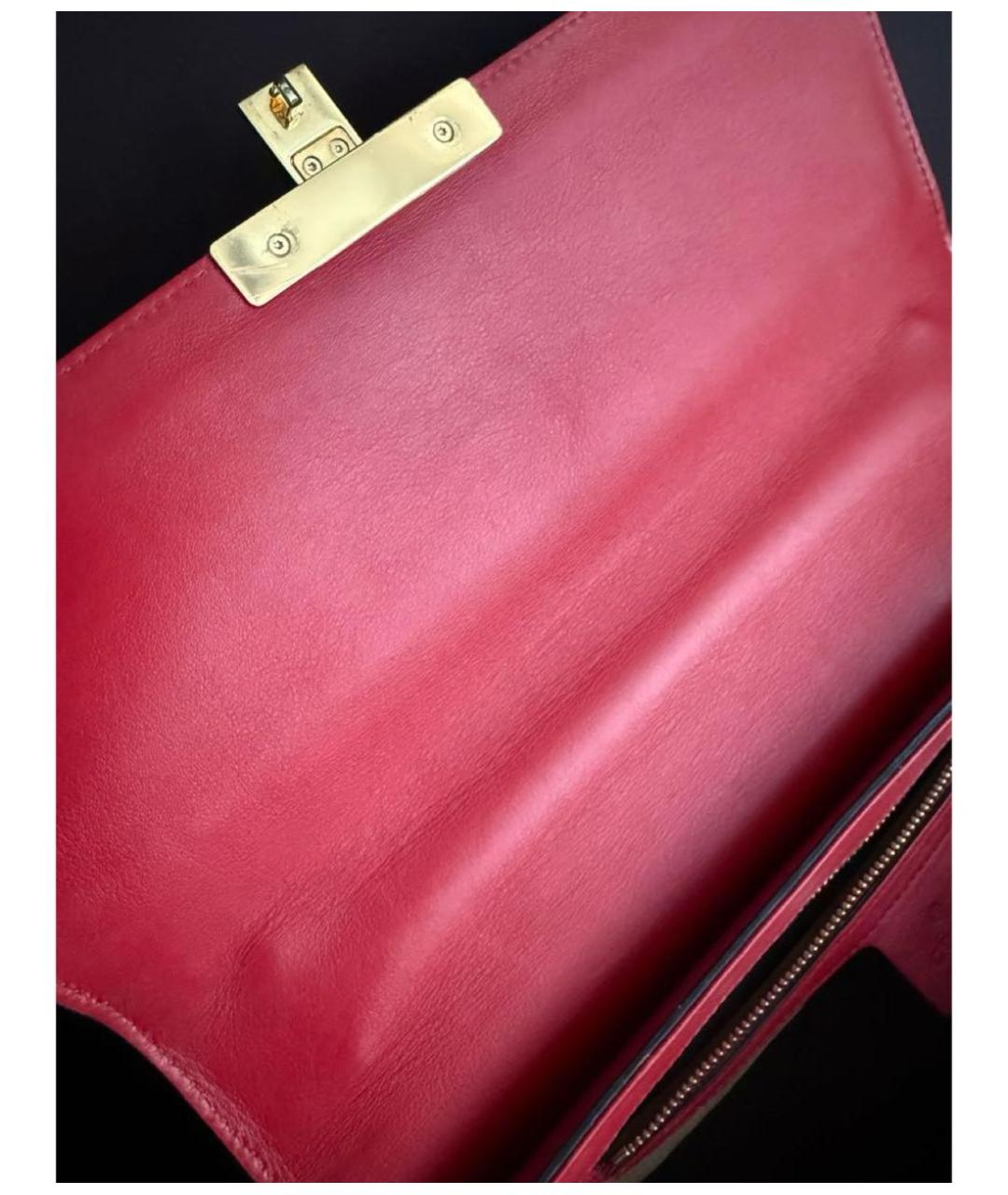 GUCCI Фуксия кожаная сумка через плечо, фото 5