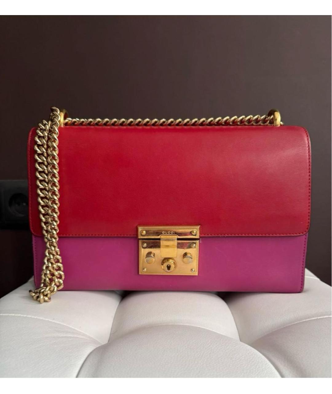 GUCCI Фуксия кожаная сумка через плечо, фото 7