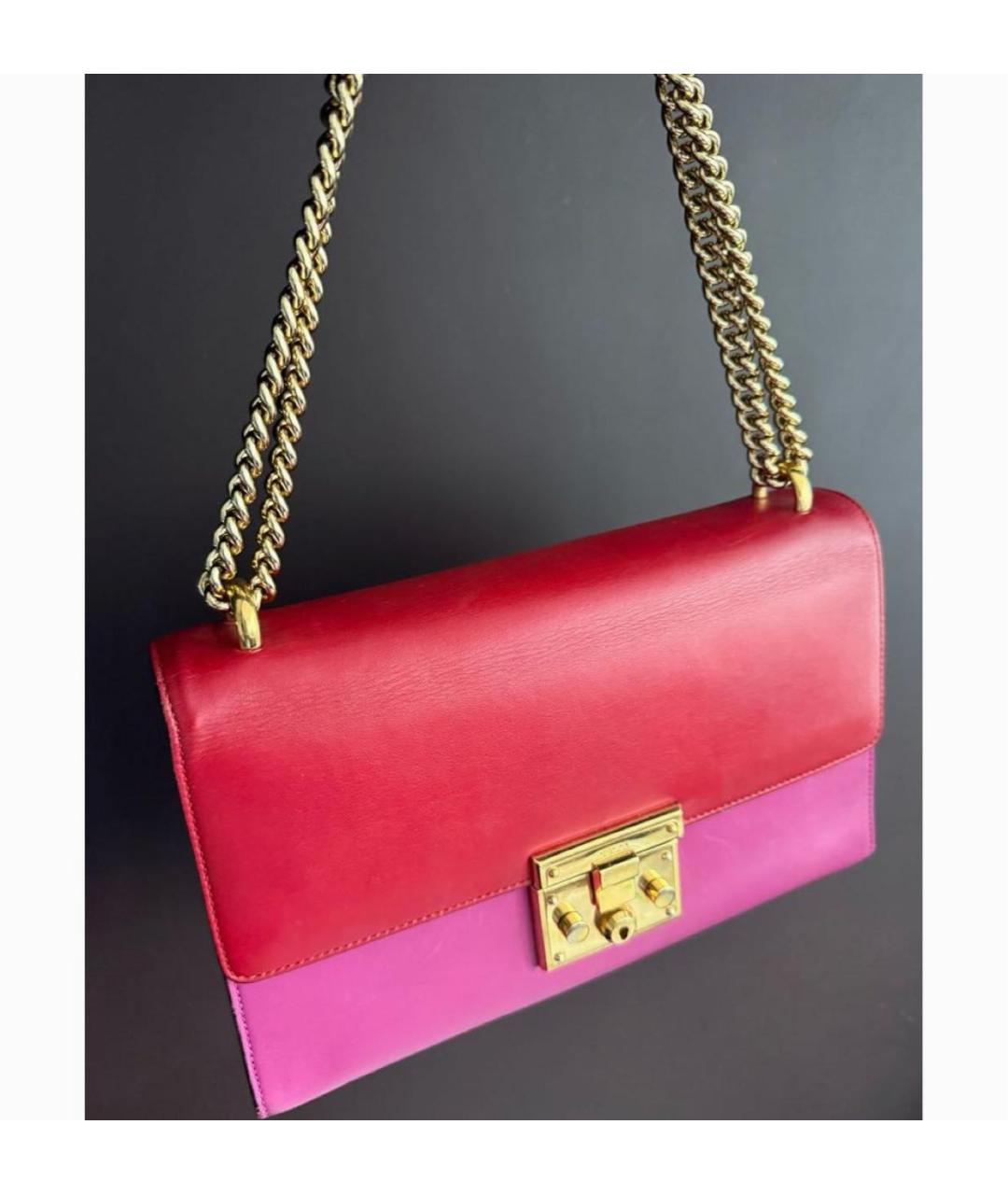 GUCCI Фуксия кожаная сумка через плечо, фото 2