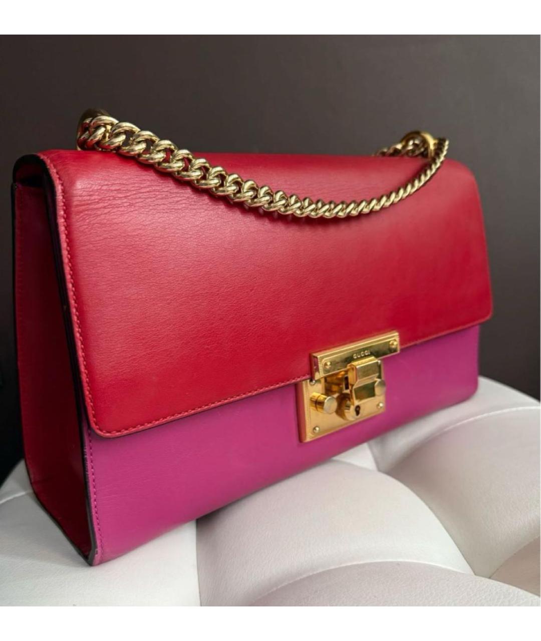 GUCCI Фуксия кожаная сумка через плечо, фото 3