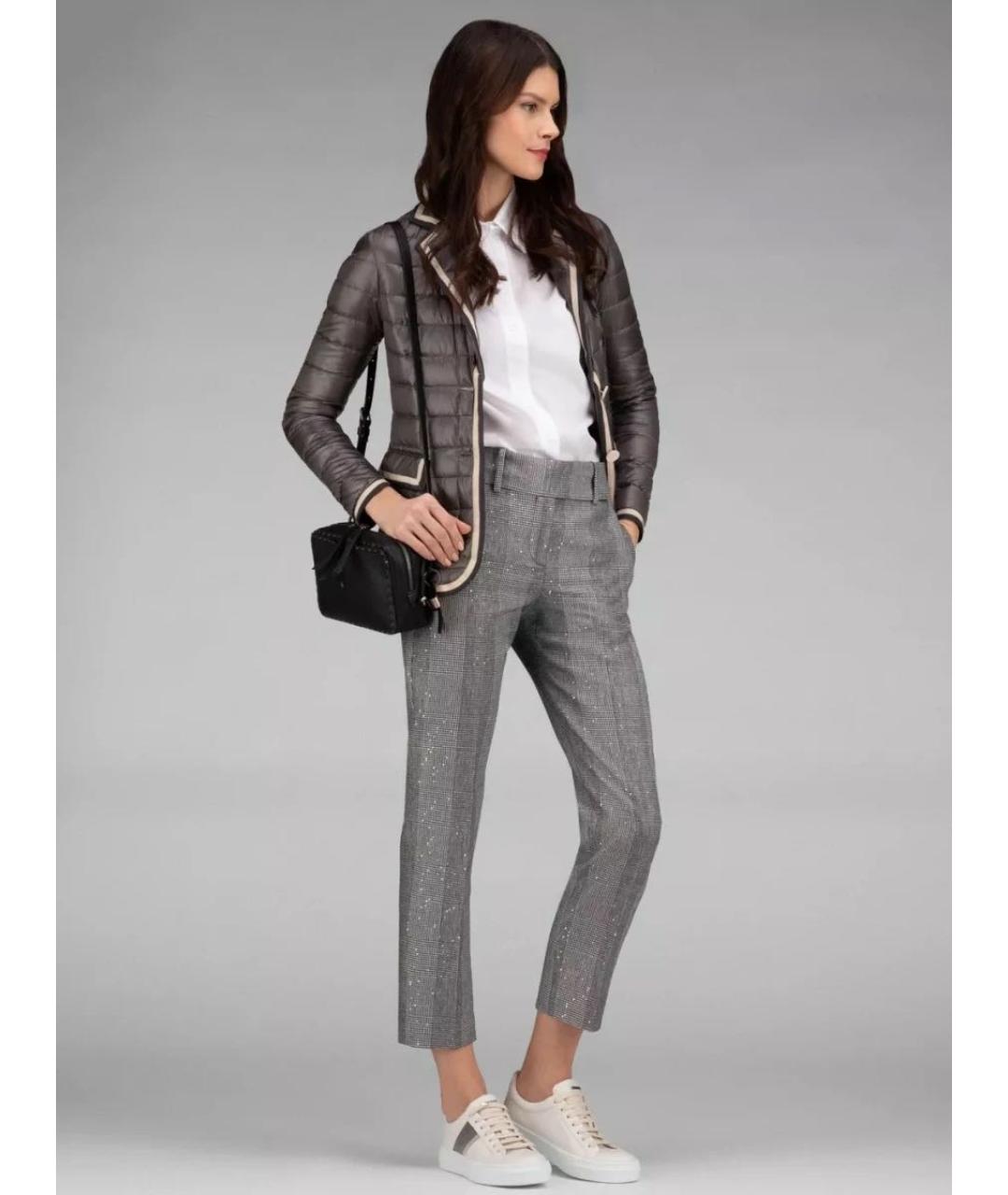 ERMANNO SCERVINO Серые прямые брюки, фото 3