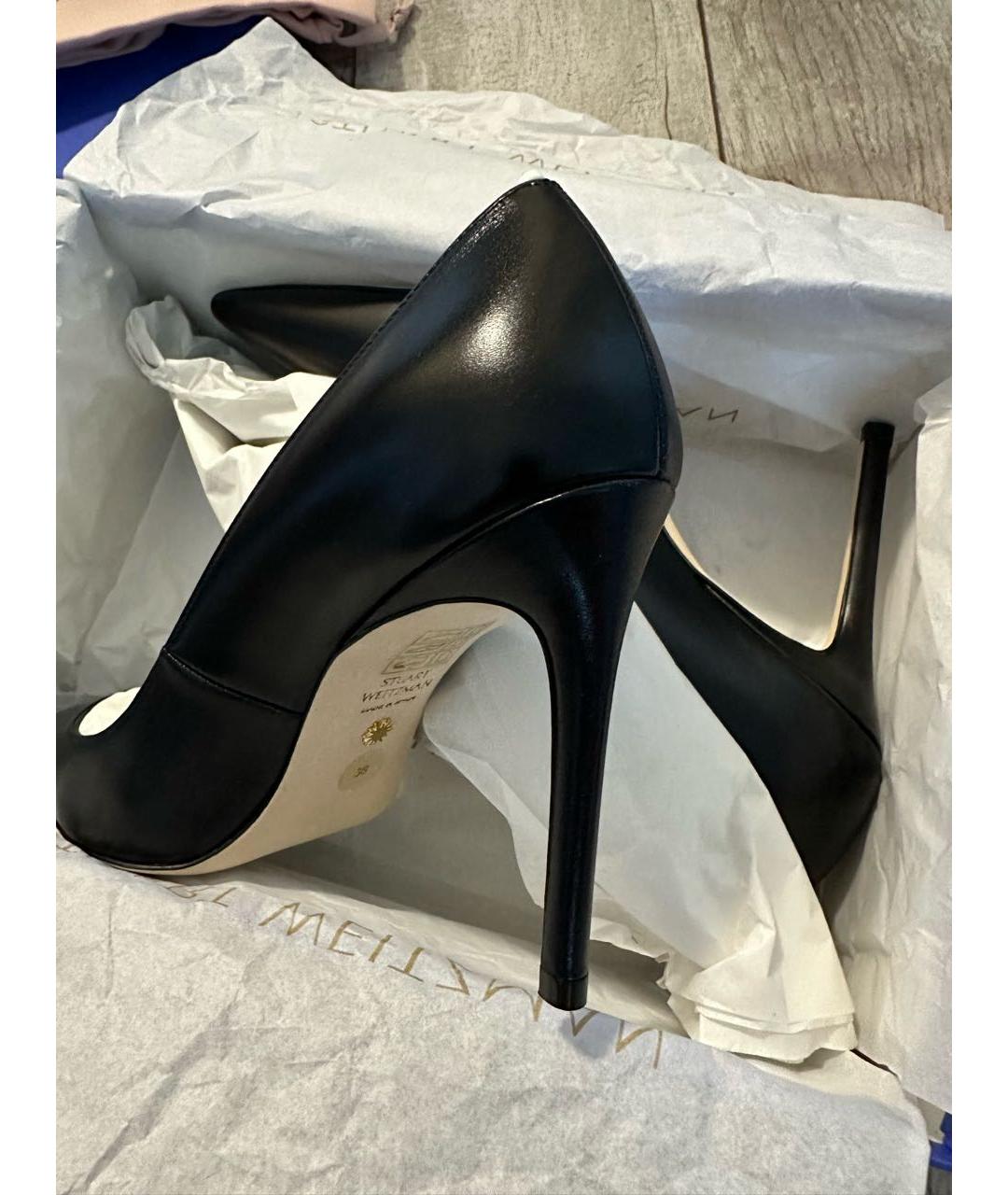 STUART WEITZMAN Черные кожаные туфли, фото 6