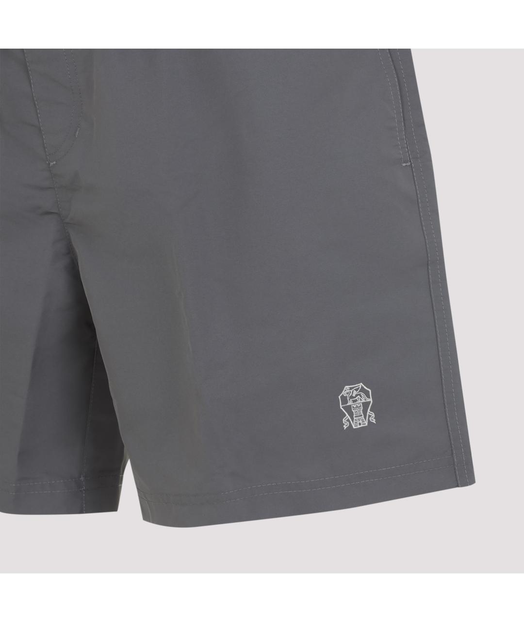 BRUNELLO CUCINELLI Серые полиэстеровые плавки, фото 4