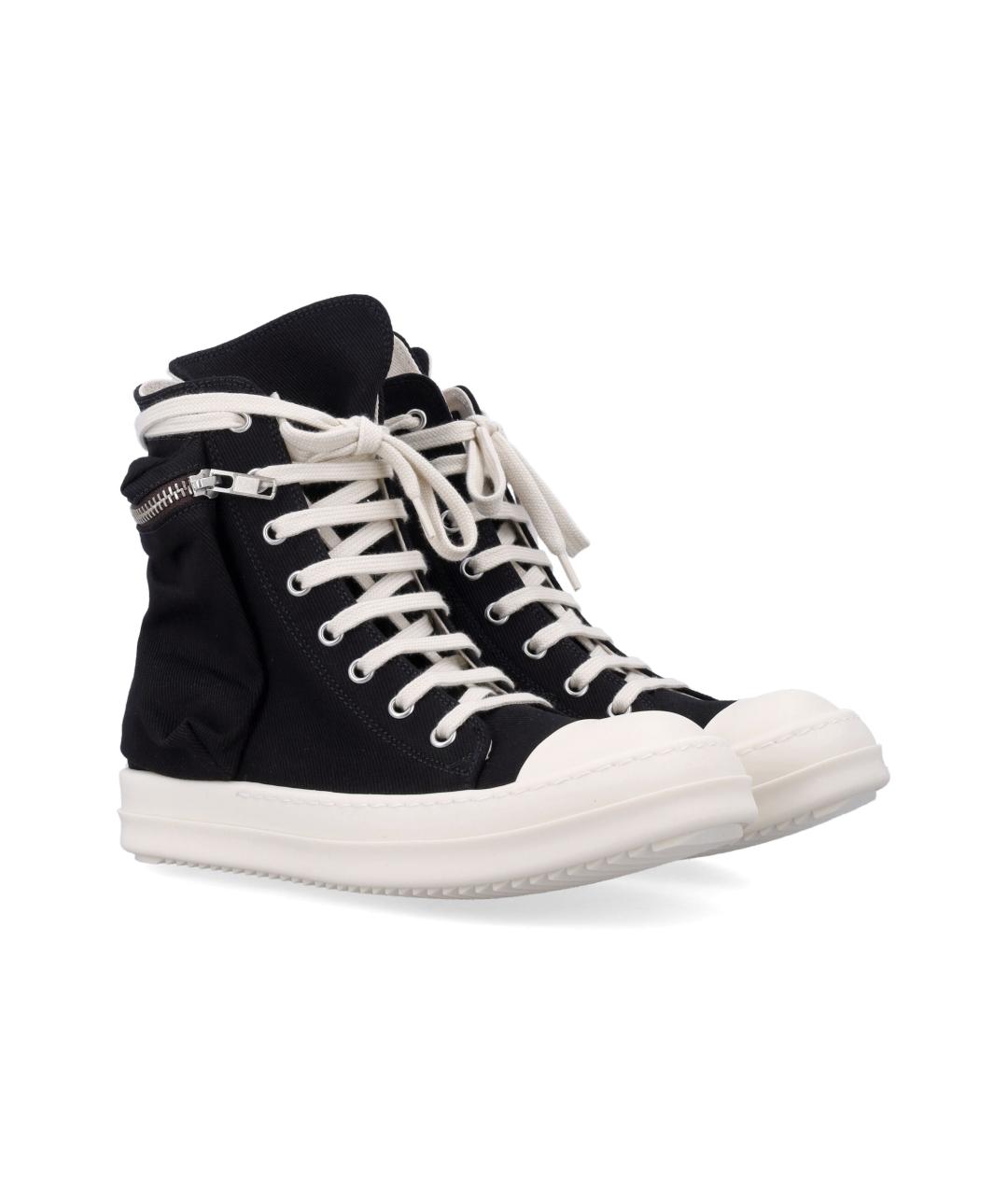 RICK OWENS Черные текстильные кеды, фото 3