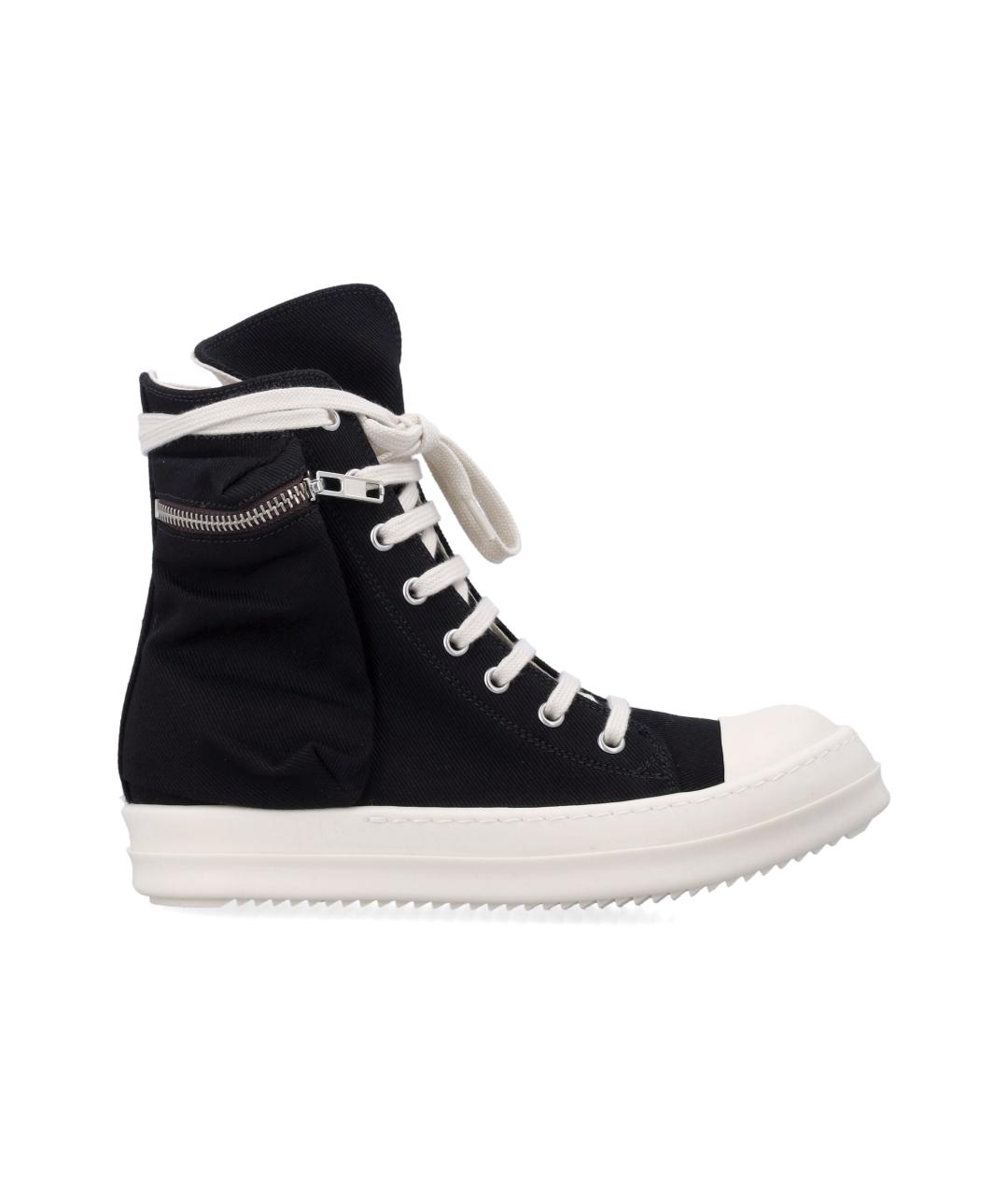 RICK OWENS Черные текстильные кеды, фото 1