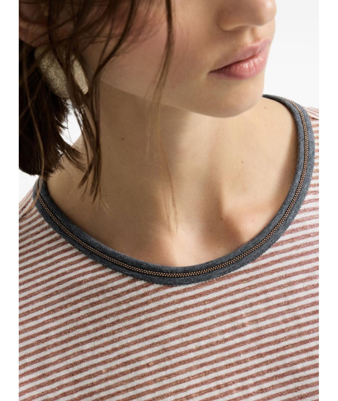 BRUNELLO CUCINELLI Мульти льняная футболка, фото 5