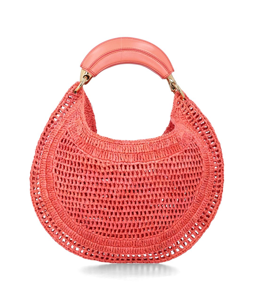 CHLOE Розовая пелетеная сумка с короткими ручками, фото 3