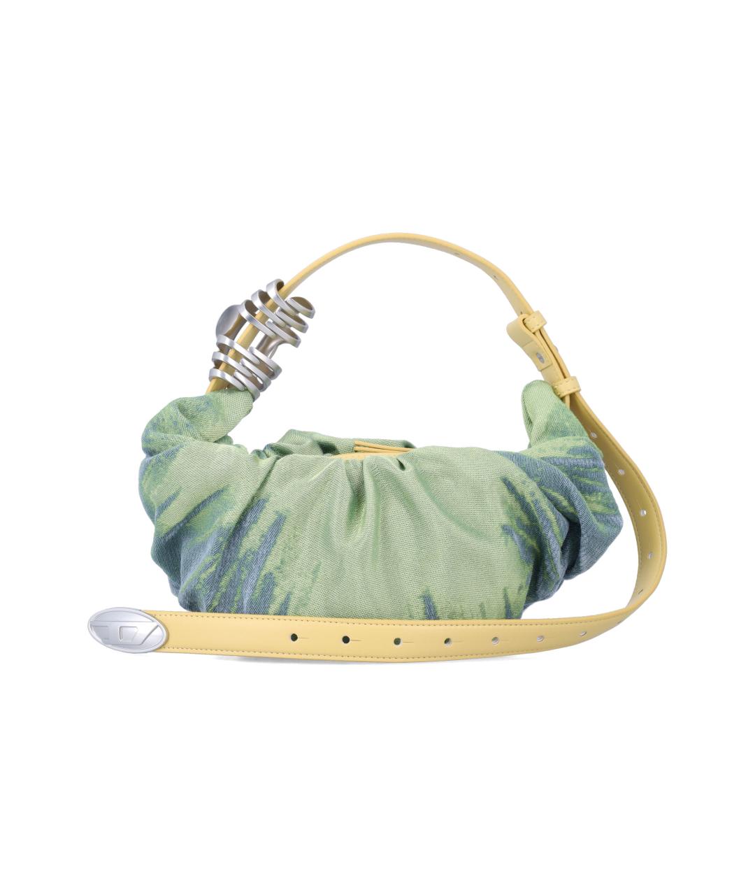 DIESEL Зеленая тканевая сумка с короткими ручками, фото 1