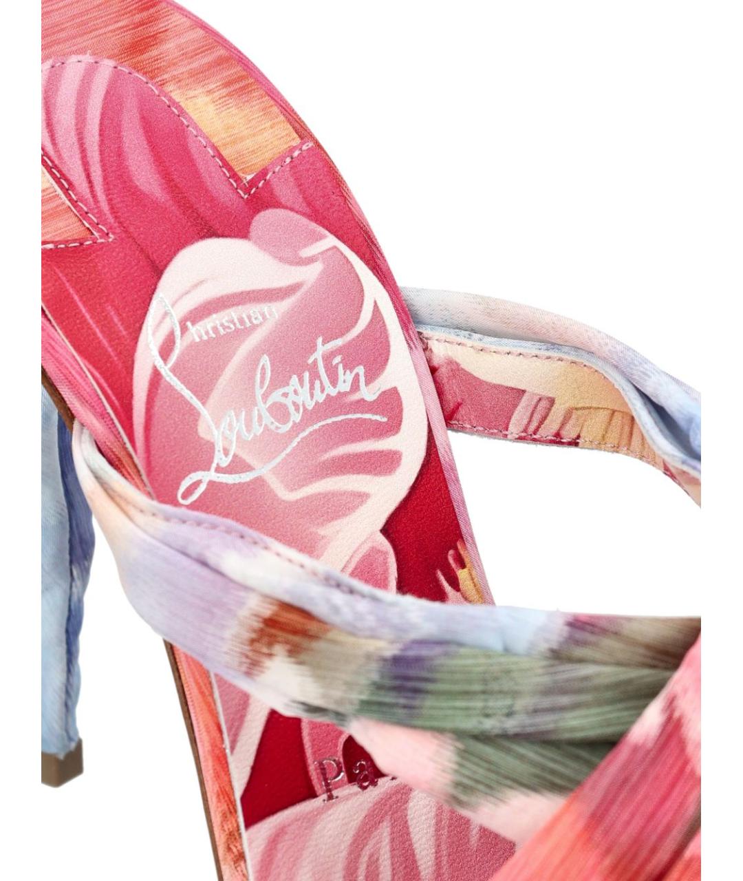 CHRISTIAN LOUBOUTIN Мульти текстильные мюли, фото 4