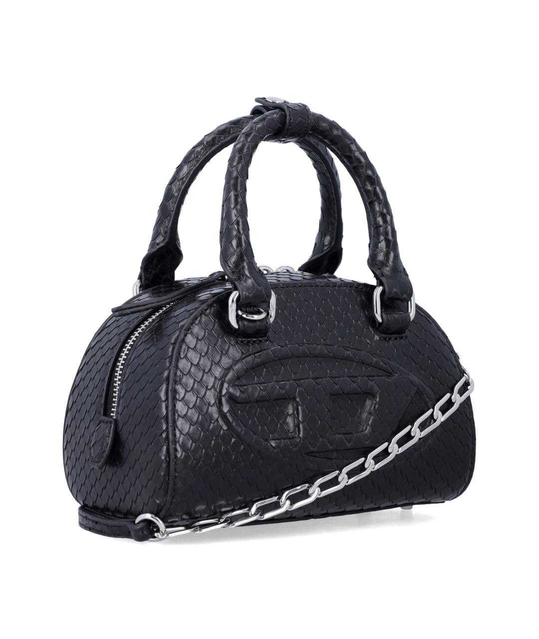 DIESEL Черная кожаная сумка через плечо, фото 2