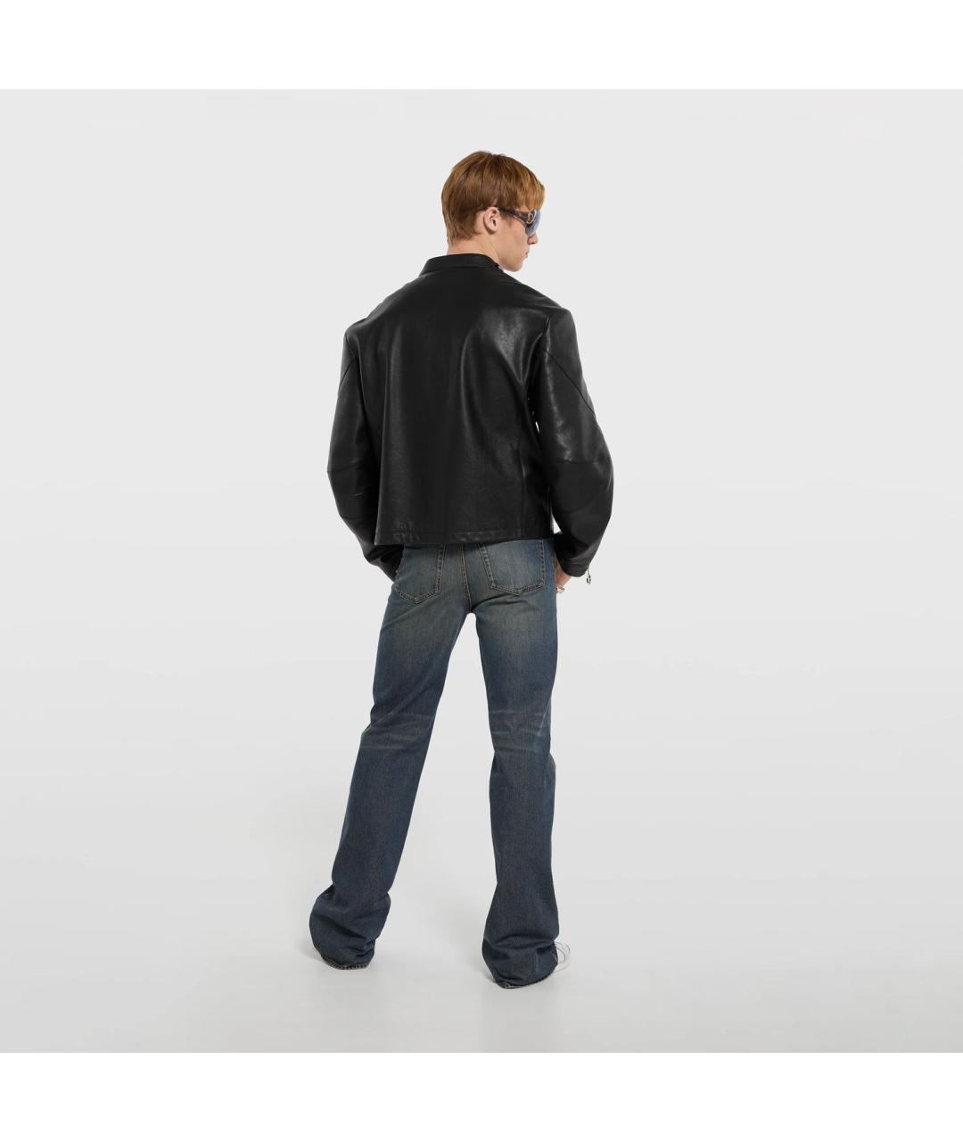 GUCCI Черная кожаная куртка, фото 3