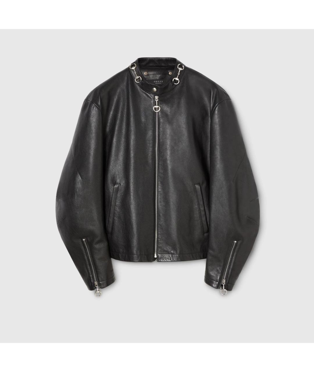 GUCCI Черная кожаная куртка, фото 6