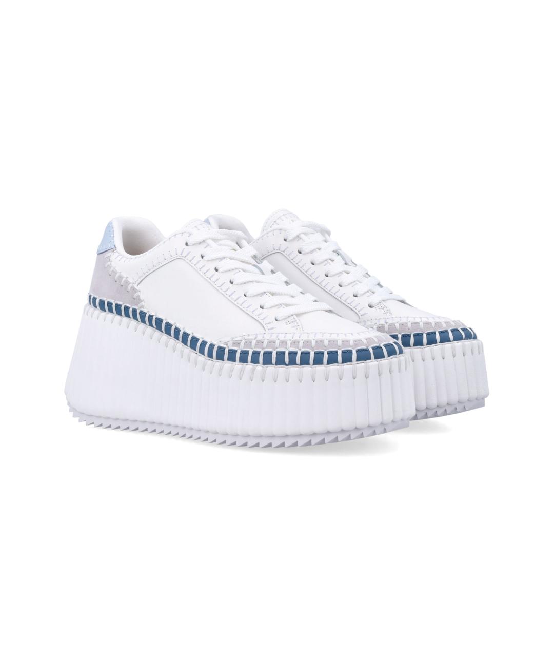 CHLOE Белые кожаные кроссовки, фото 5