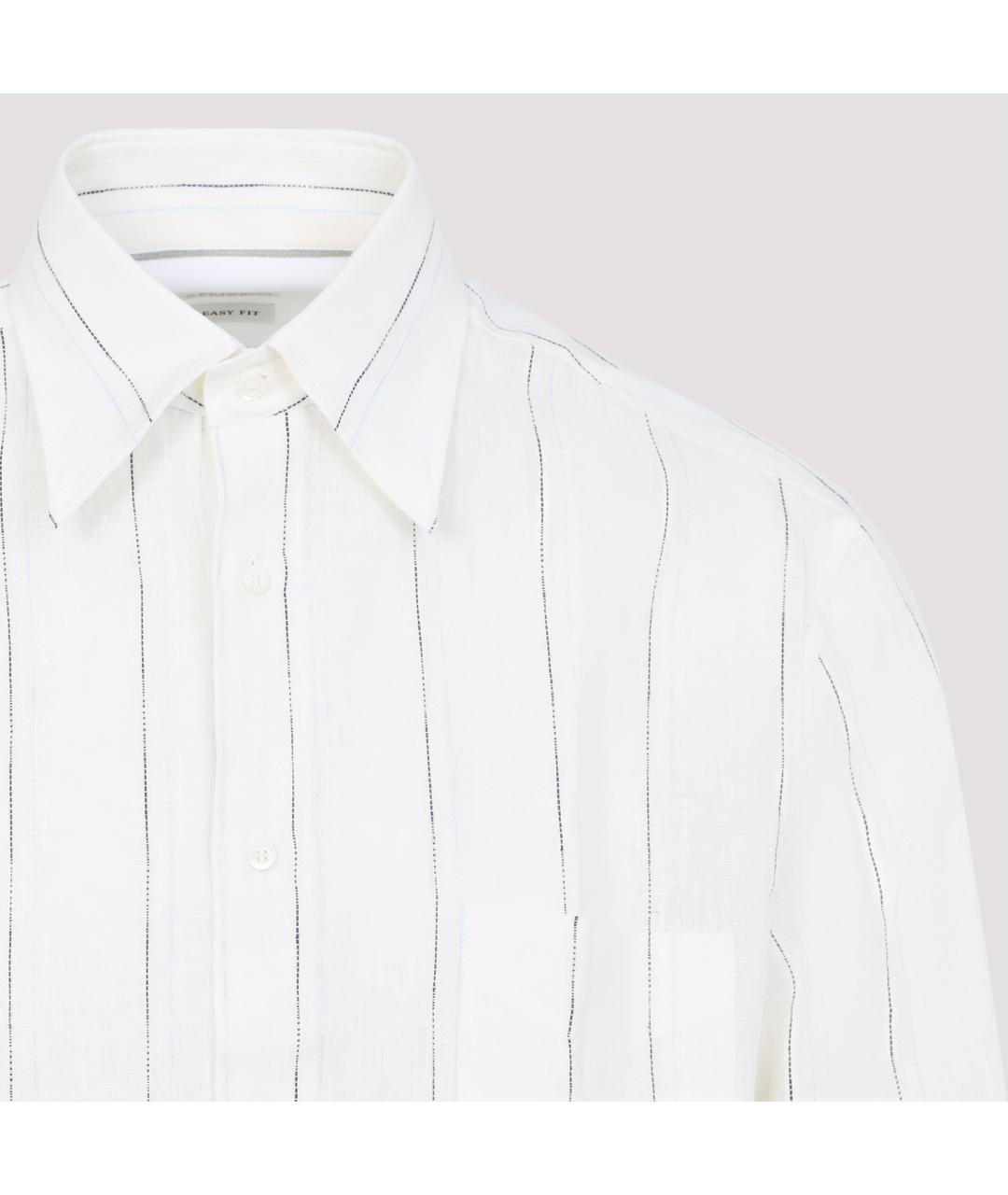 BRUNELLO CUCINELLI Белая льняная кэжуал рубашка, фото 4