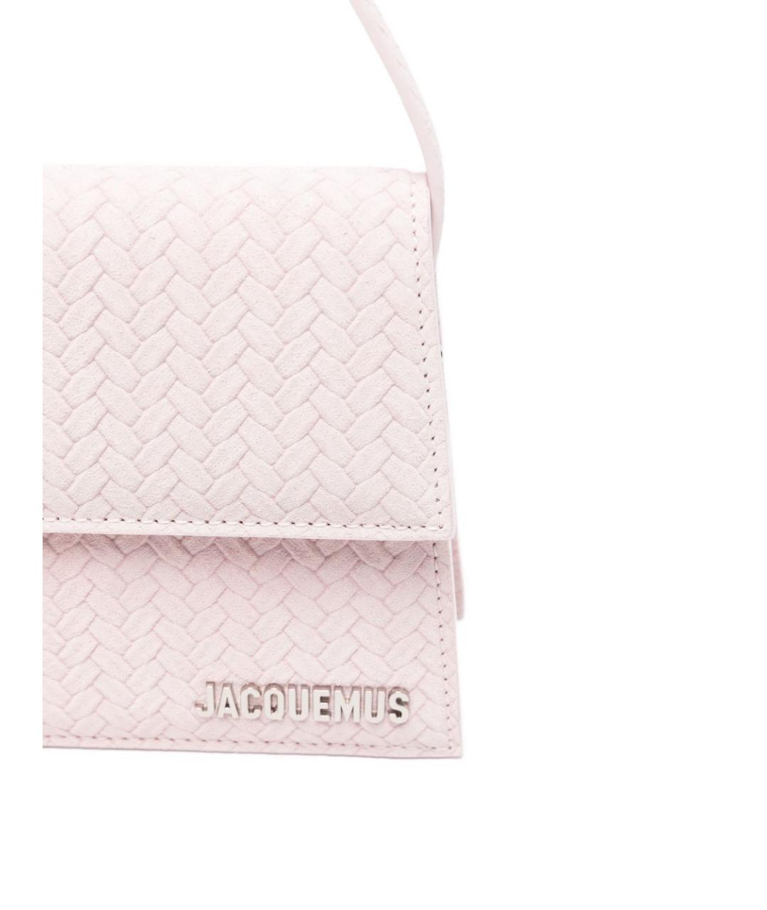 JACQUEMUS Розовая замшевая сумка через плечо, фото 2