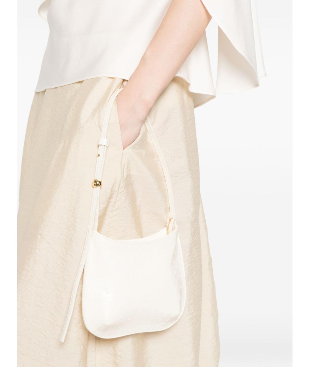 JACQUEMUS Белая кожаная сумка через плечо, фото 5