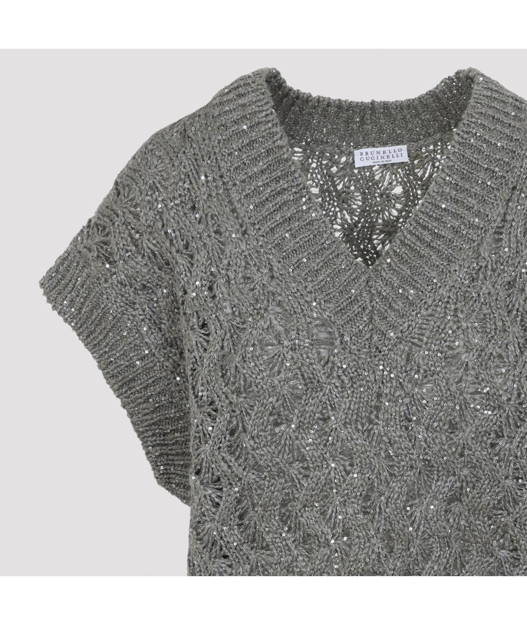 BRUNELLO CUCINELLI Зеленый шелковый джемпер / свитер, фото 4