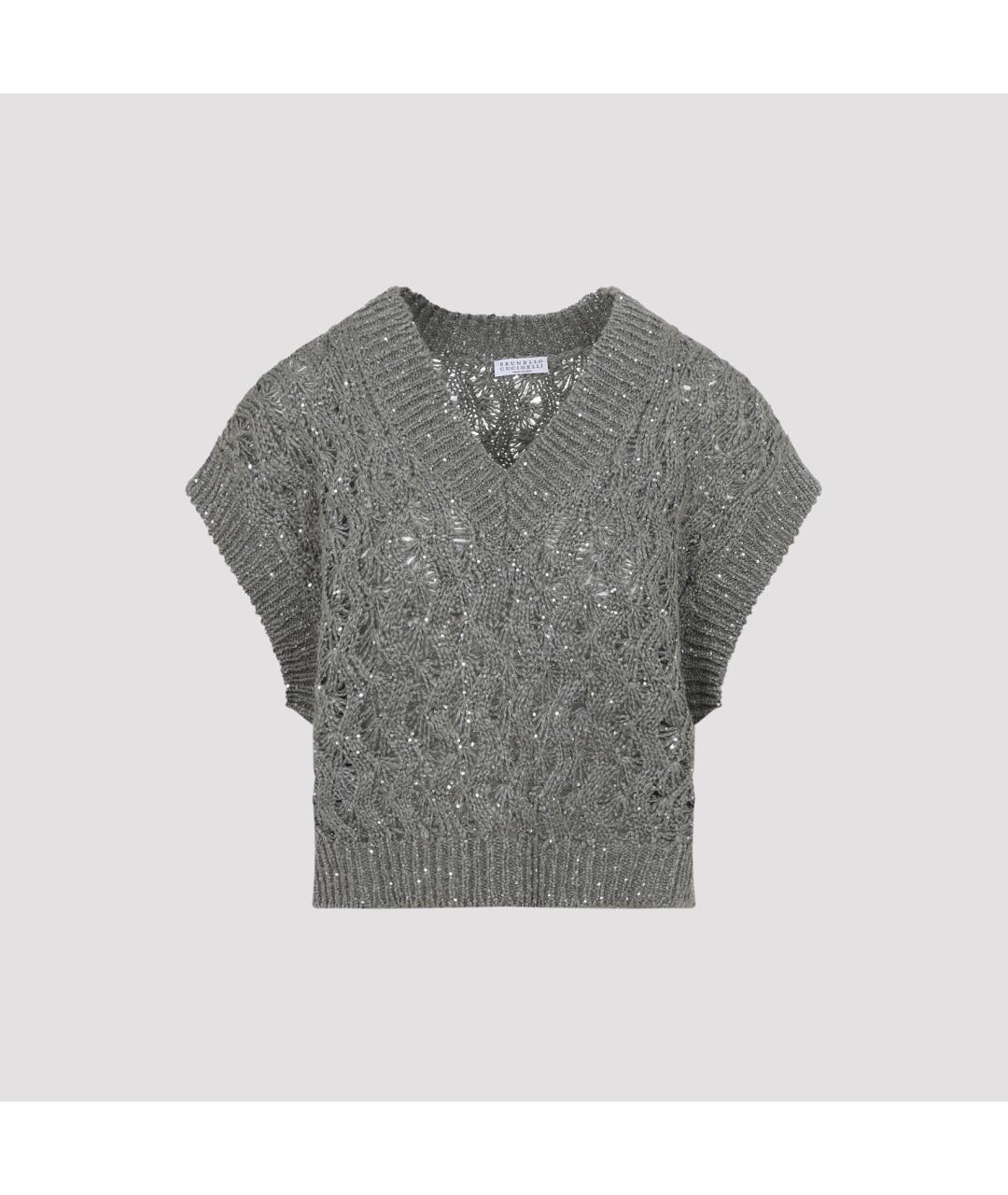 BRUNELLO CUCINELLI Зеленый шелковый джемпер / свитер, фото 2