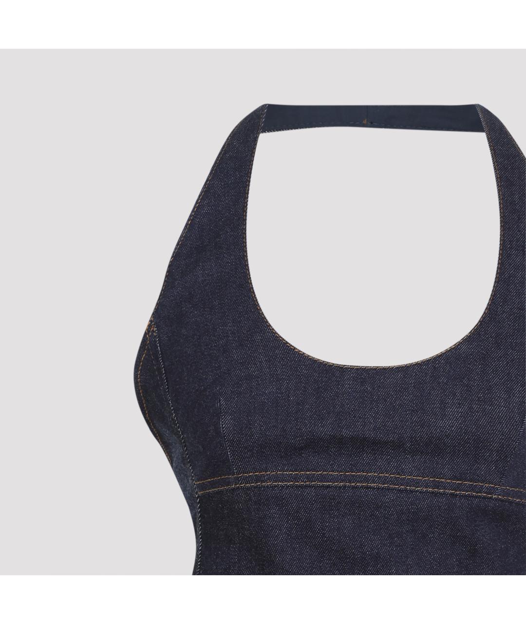 JACQUEMUS Синяя хлопковая майка, фото 5