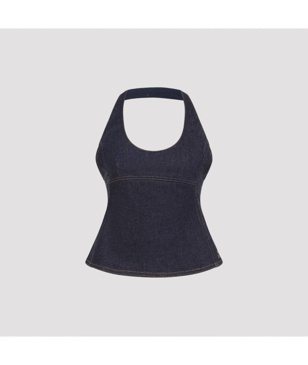 JACQUEMUS Синяя хлопковая майка, фото 2