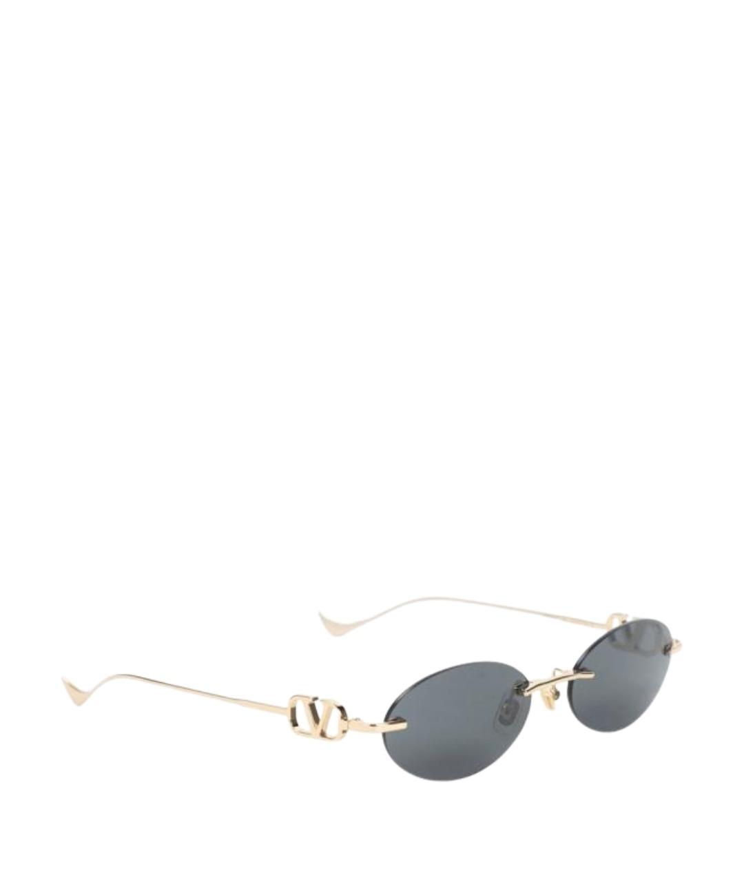 VALENTINO Золотые металлические солнцезащитные очки, фото 1