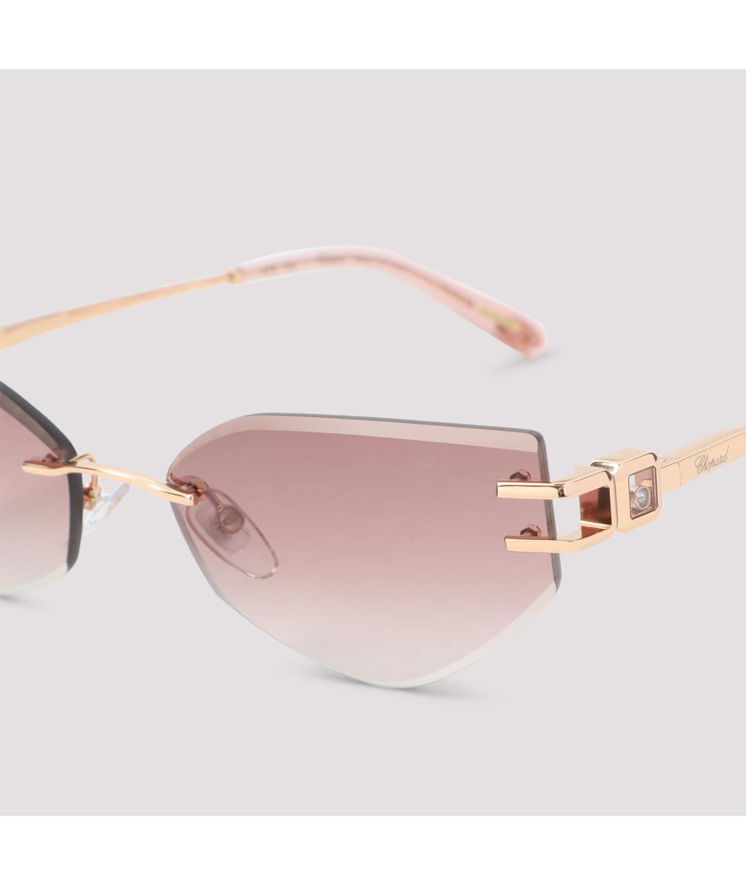 CHOPARD Золотые металлические солнцезащитные очки, фото 4