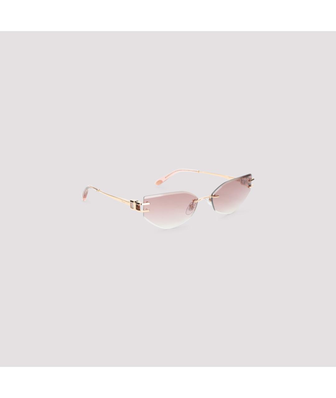 CHOPARD Золотые металлические солнцезащитные очки, фото 2