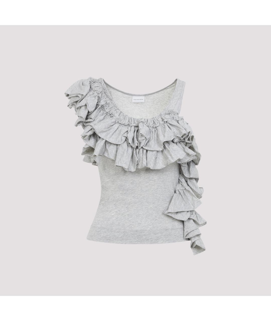 DRIES VAN NOTEN Серая хлопковая майка, фото 2