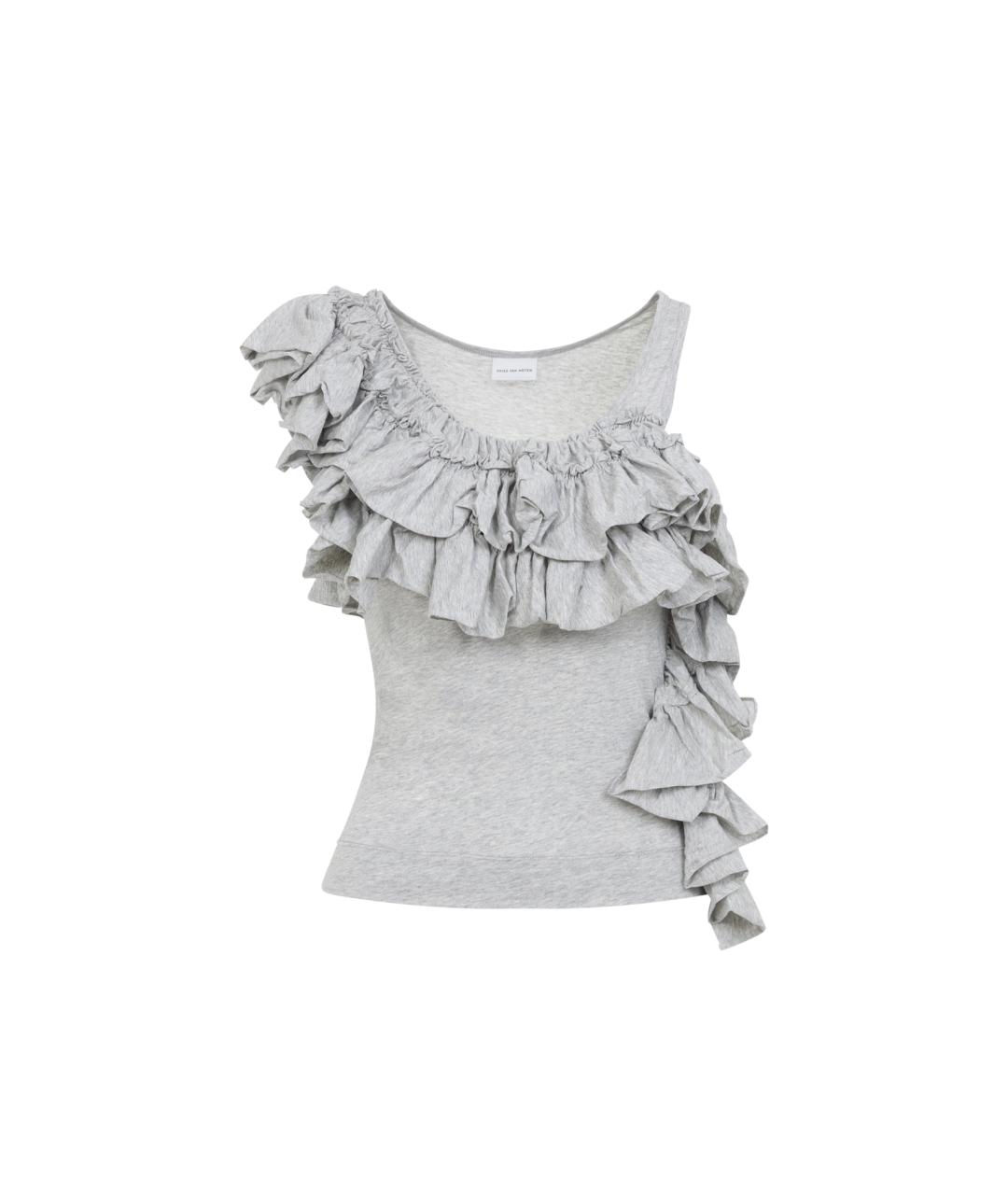 DRIES VAN NOTEN Серая хлопковая майка, фото 1