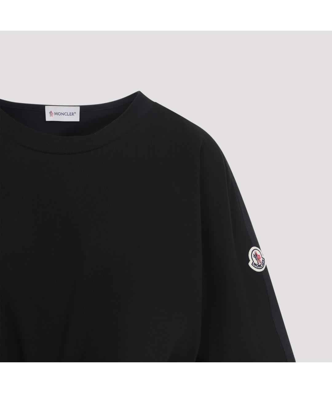 MONCLER Черное хлопковое повседневное платье, фото 4