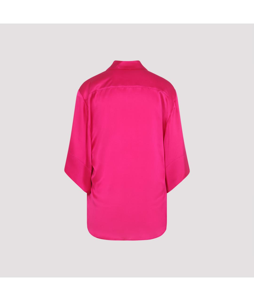 DRIES VAN NOTEN Фуксия шелковая рубашка, фото 3