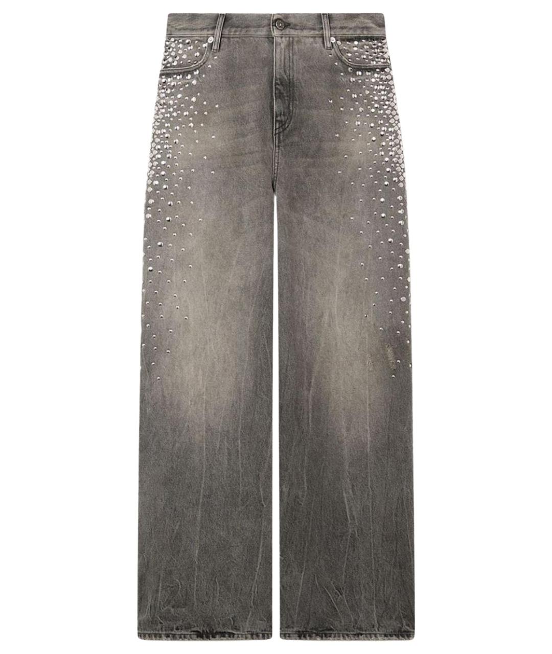 GOLDEN GOOSE DELUXE BRAND Серые хлопковые прямые джинсы, фото 1