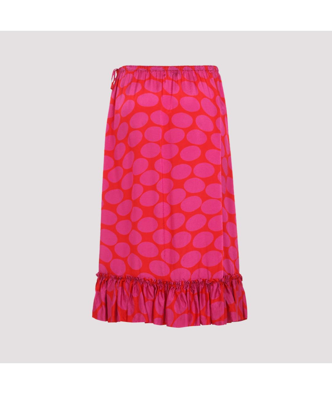 DRIES VAN NOTEN Розовая вискозная юбка миди, фото 3
