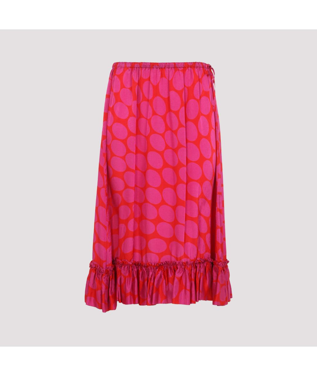 DRIES VAN NOTEN Розовая вискозная юбка миди, фото 2