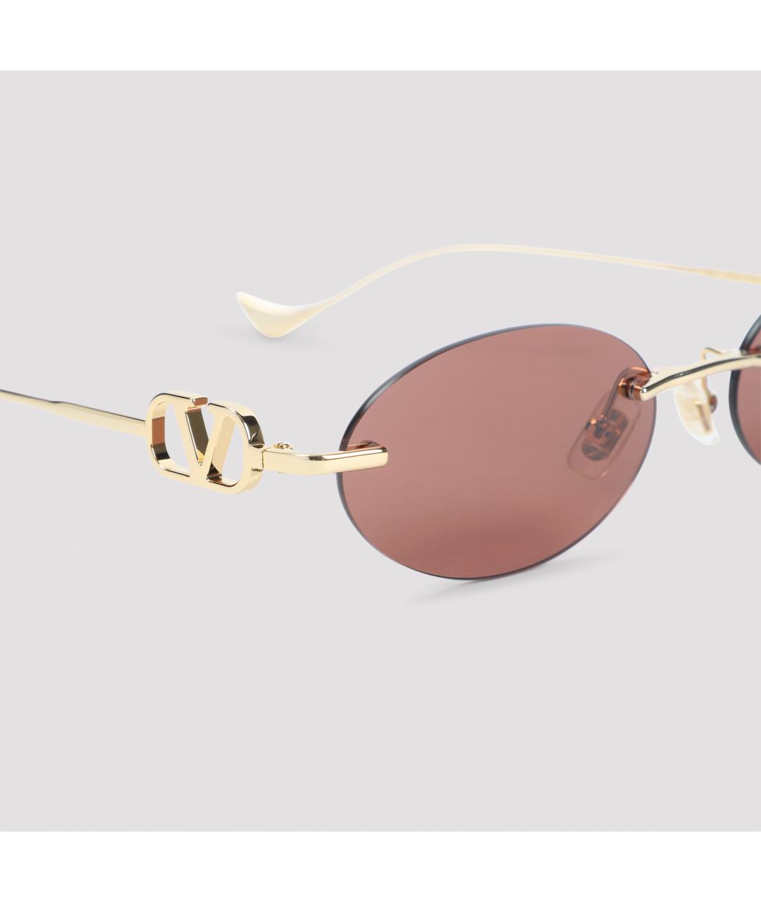 VALENTINO Золотые металлические солнцезащитные очки, фото 4